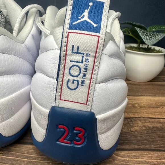 Nike Air Jordan XII Low Golf Shoes NWT *IN BOX* Size 9 (DH4120 101) White/Blue - Picture 13 of 15